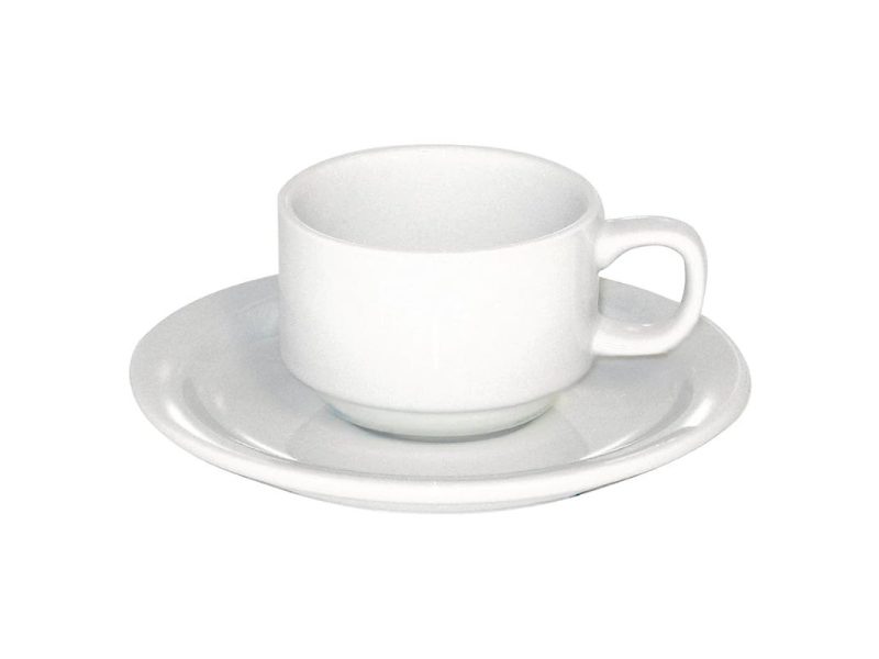 Renta de Taza con Plato Cafetero Blanco en Saltillo