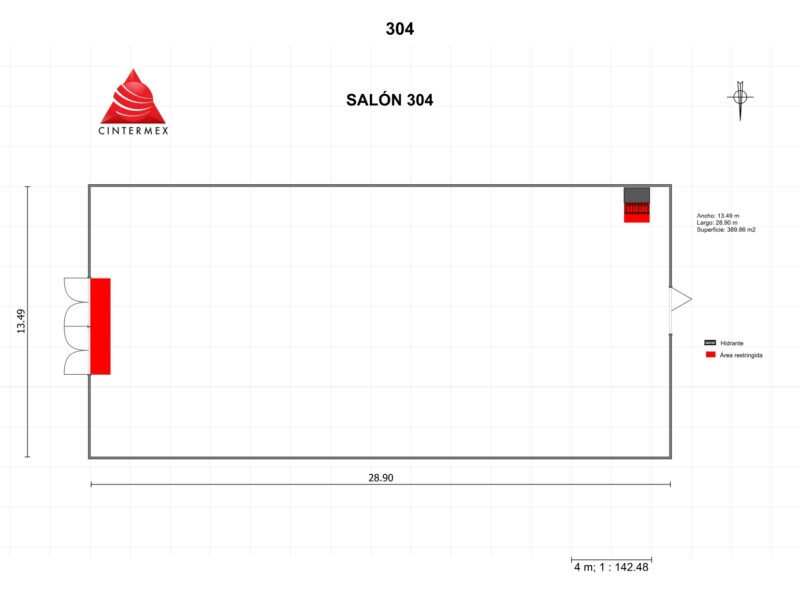 Renta de Salón 304 para posadas en Cintermex
