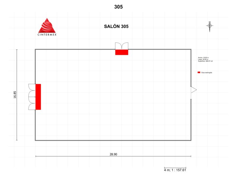 Renta de Salón 305 para posadas en Cintermex