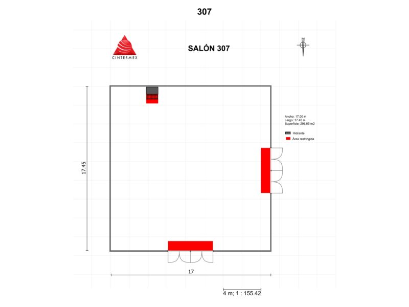 Renta de Salón 307 para posadas en Cintermex