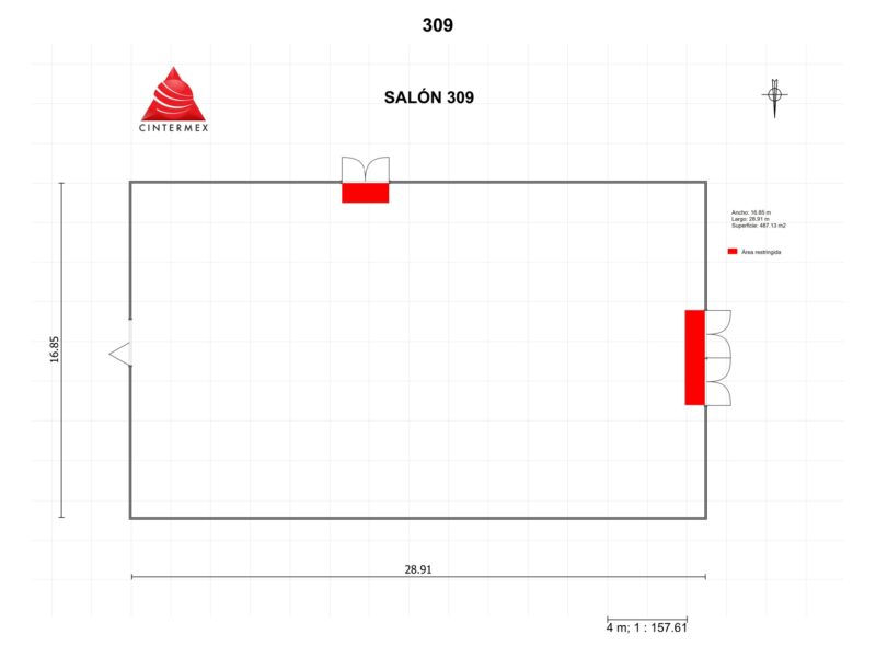 Renta de Salón 309 para posadas en Cintermex